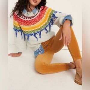 Anthropology Red‎ High Rise Corduroy Skinny Jeans